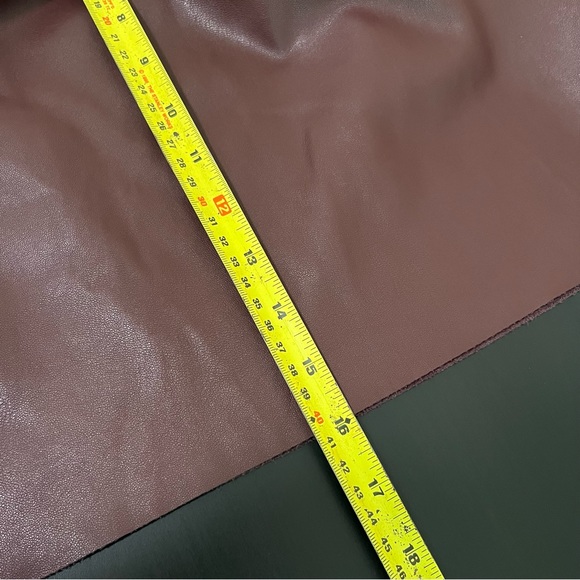 Zara Burgundy Faux Leather Paper Bag Mini Skirt - Picture 12 of 12